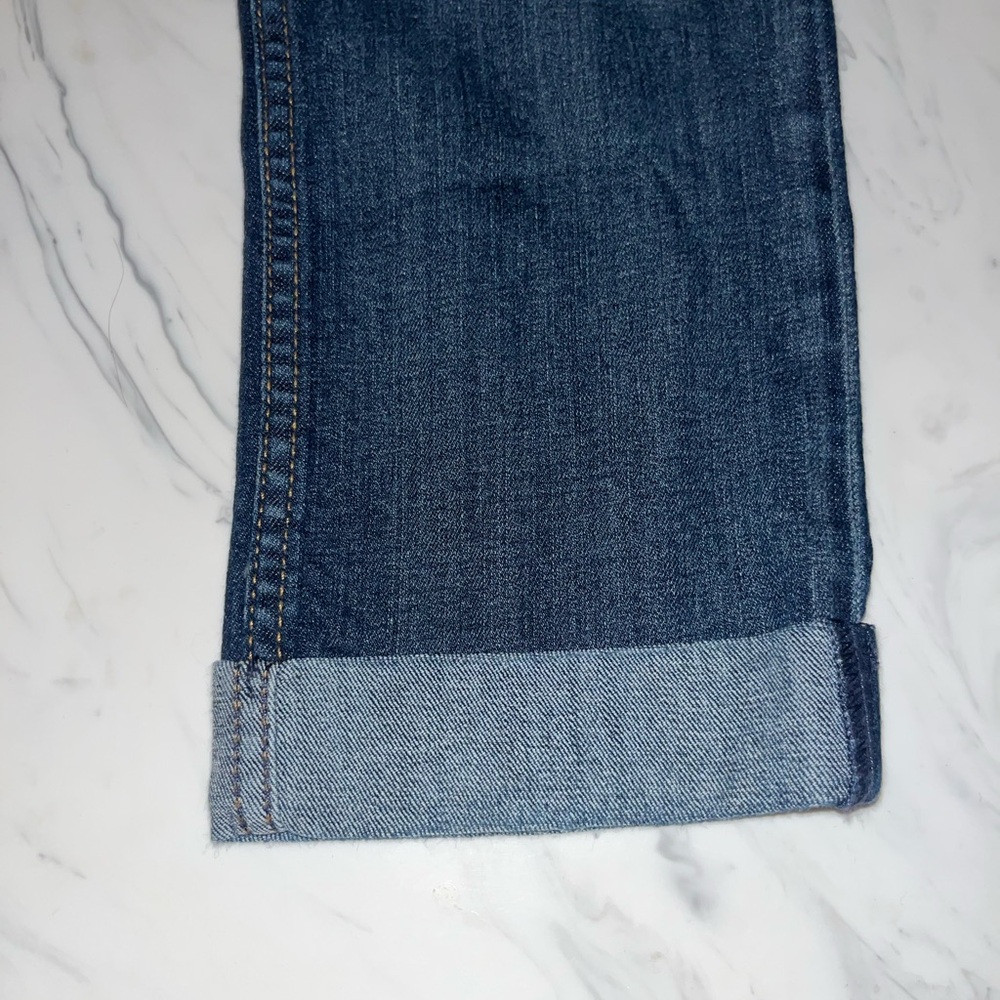 Hudson bacara crop straight cuffed hem midrise skinny dark blue denim jeans 26 - Picture 3 of 6